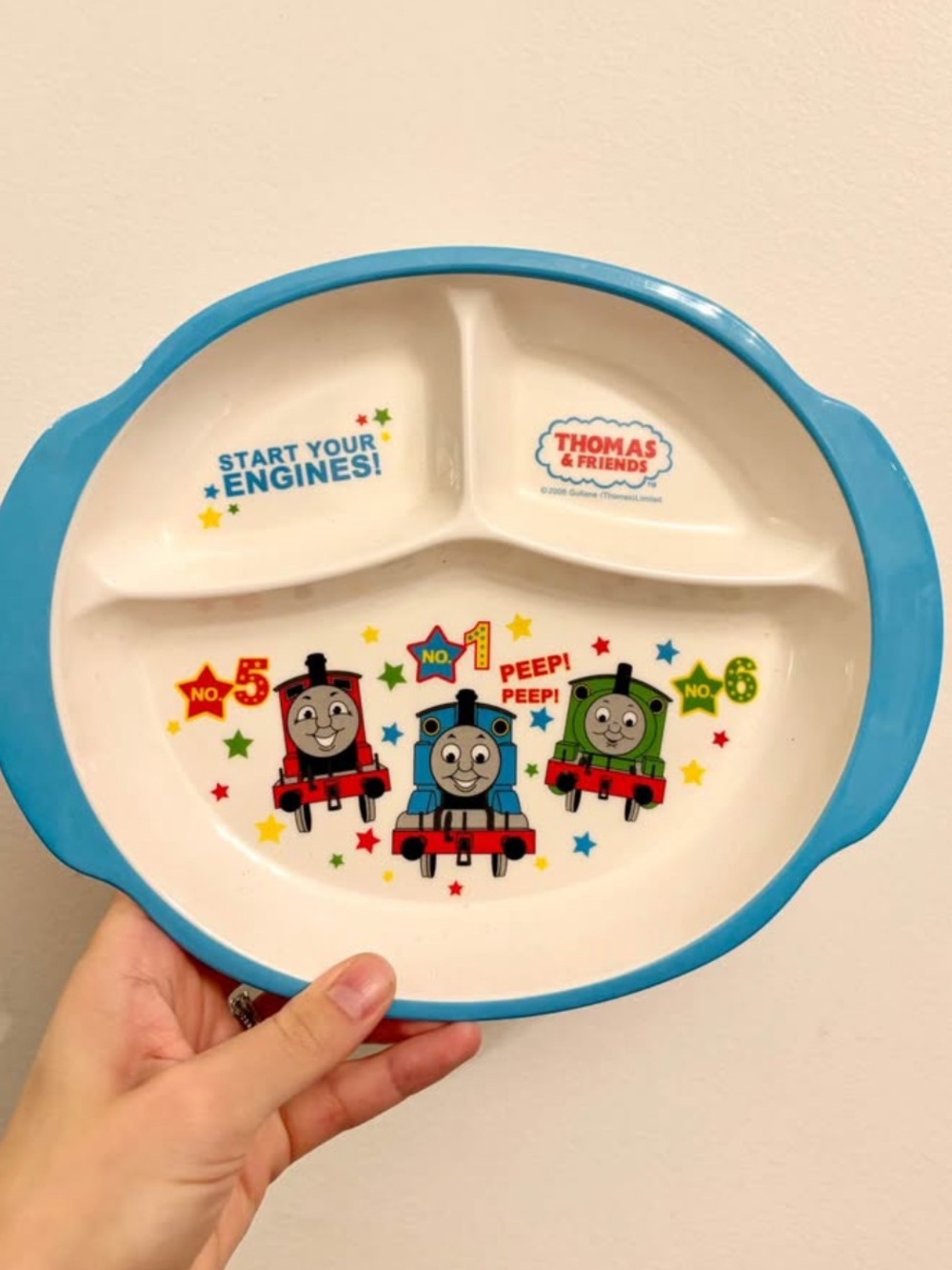 Thomas & Friends Blue Rim Divided Kids Plate with Character Art
